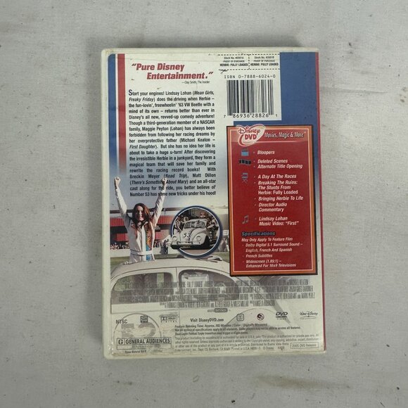 Disneys Herbie Fully Loaded DVD Lindsay Lohan Classic Family Comedy Adventure - Picture 3 of 4